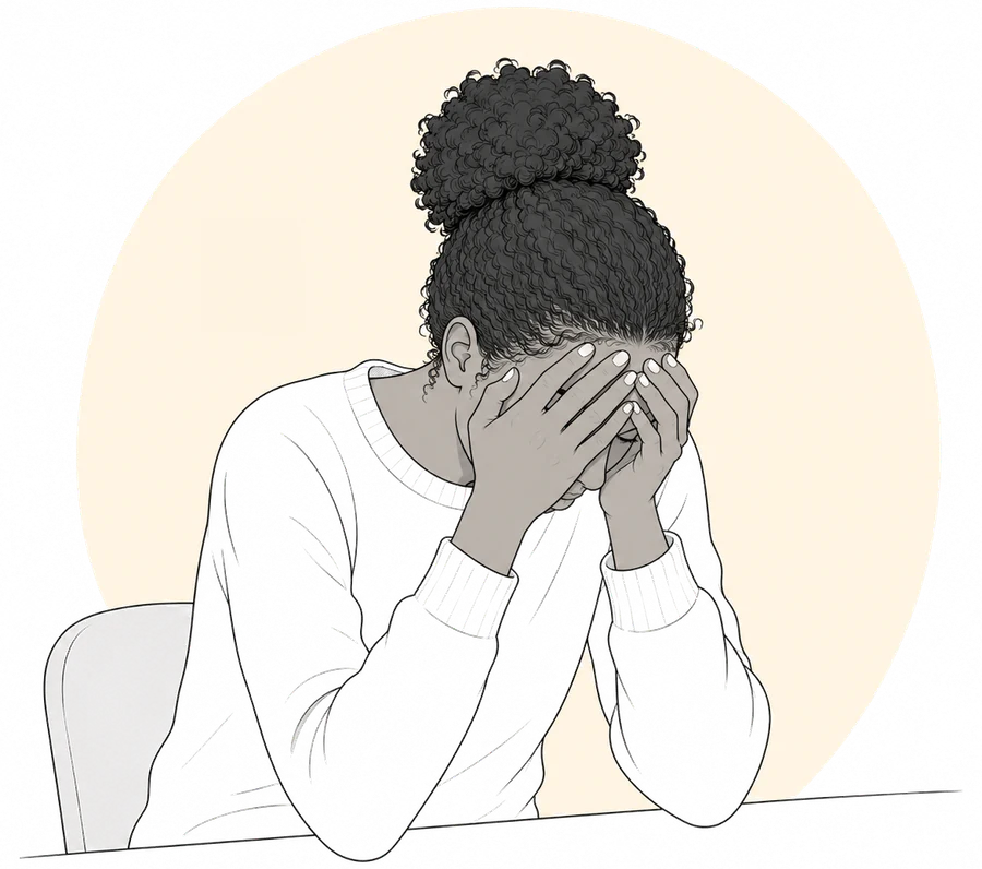 Person experiencing severe premenstrual symptoms